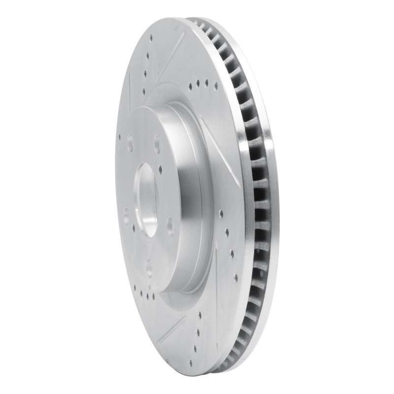 Land Rover Defender 90 Brake Rotor (1) - Rear Left - R1 Concepts - Drilled & Slotted - Silver - `20-`24